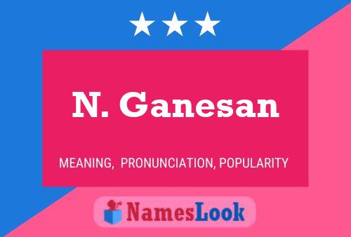 N. Ganesan Name Poster