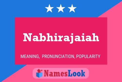 Nabhirajaiah Name Poster