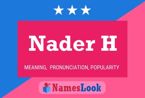 Nader H Name Poster