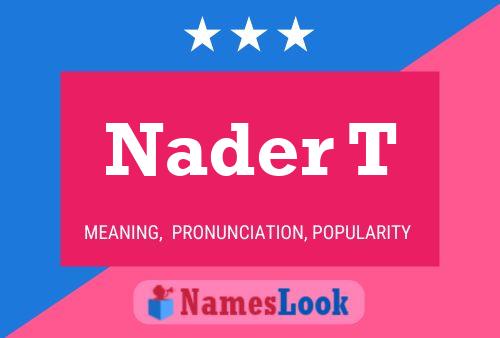 Nader T Name Poster