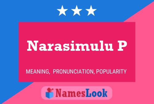 Narasimulu P Name Poster