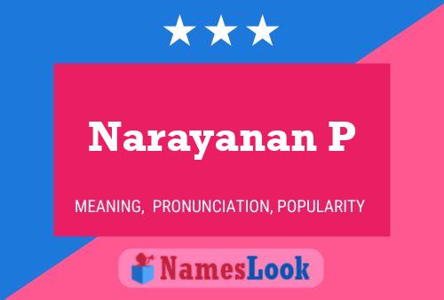 Narayanan P Name Poster