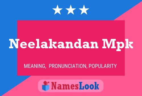 Neelakandan Mpk Name Poster