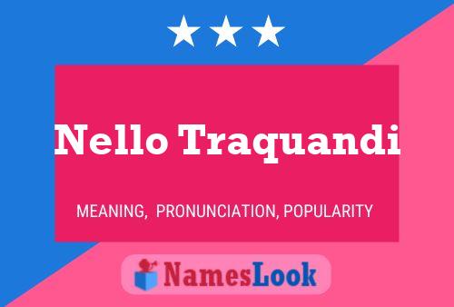 Nello Traquandi Name Poster