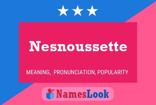 Nesnoussette Name Poster