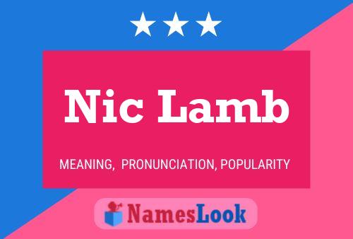 Nic Lamb Name Poster