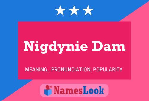 Nigdynie Dam Name Poster