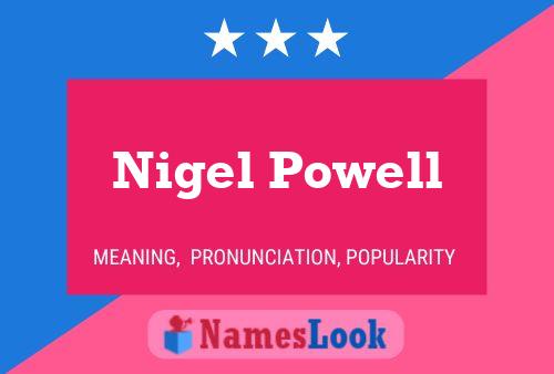 Nigel Powell Name Poster