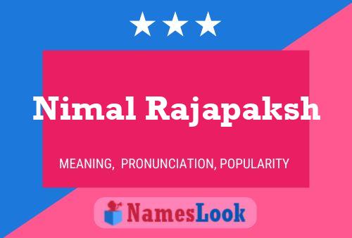 Nimal Rajapaksh Name Poster