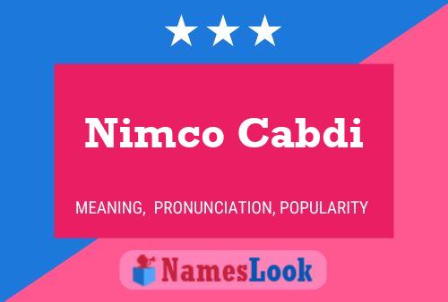 Nimco Cabdi Name Poster