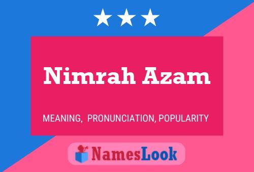 Nimrah Azam Name Poster