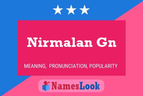 Nirmalan Gn Name Poster