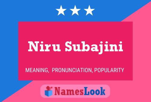 Niru Subajini Name Poster