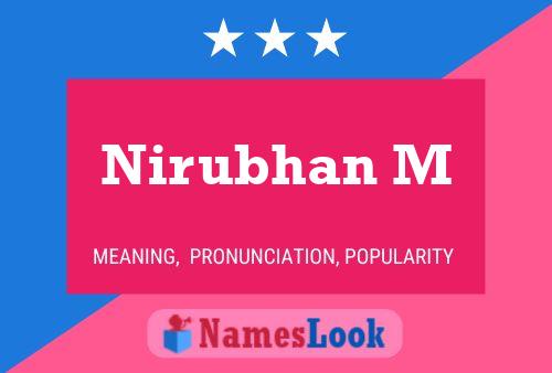 Nirubhan M Name Poster