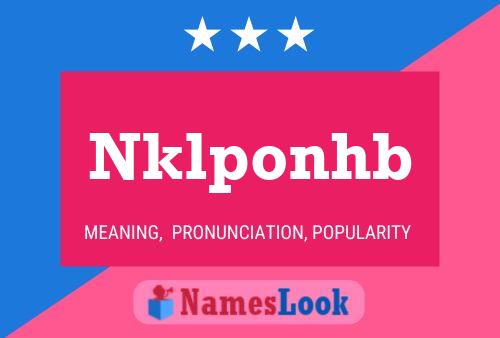 Nklponhb Name Poster