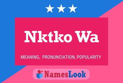 Nktko Wa Name Poster