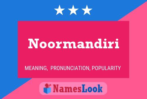 Noormandiri Name Poster