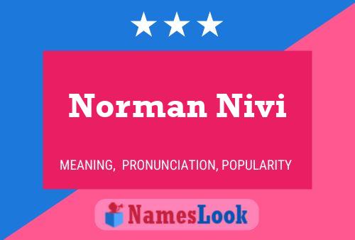 Norman Nivi Name Poster