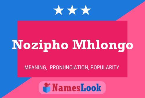 Nozipho Mhlongo Name Poster