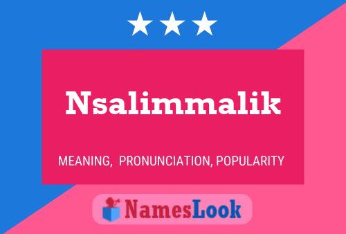 Nsalimmalik Name Poster