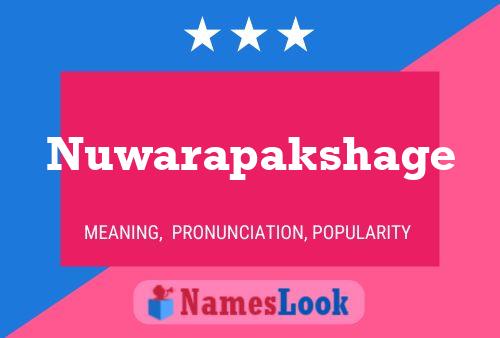 Nuwarapakshage Name Poster