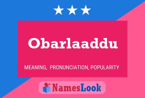 Obarlaaddu Name Poster