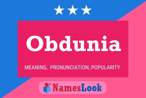 Obdunia Name Poster