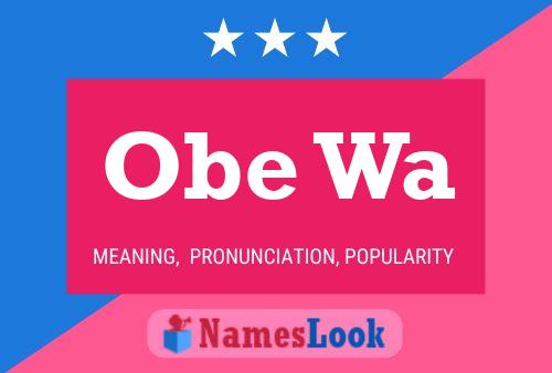 Obe Wa Name Poster