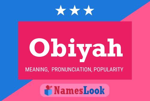 Obiyah Name Poster