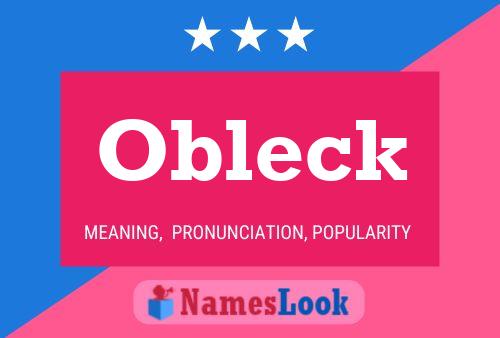 Obleck Name Poster