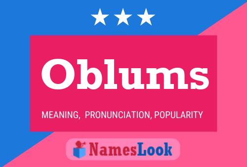 Oblums Name Poster