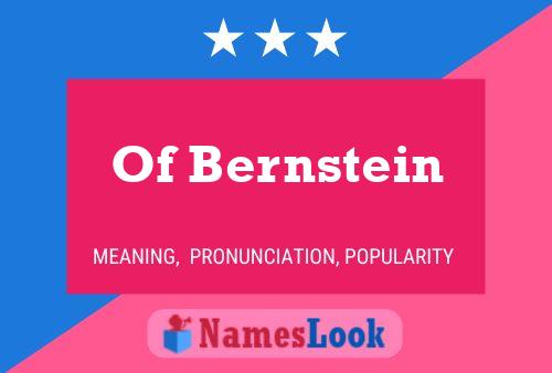 Of Bernstein Name Poster