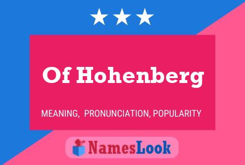 Of Hohenberg Name Poster