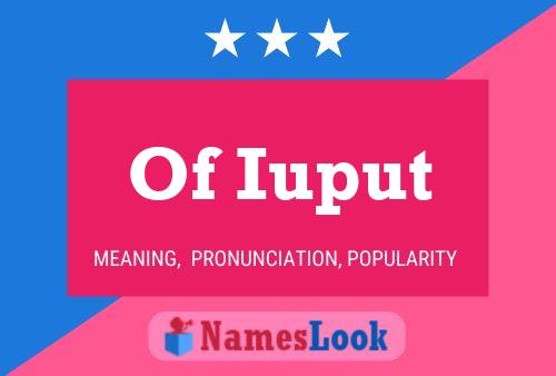 Of Iuput Name Poster