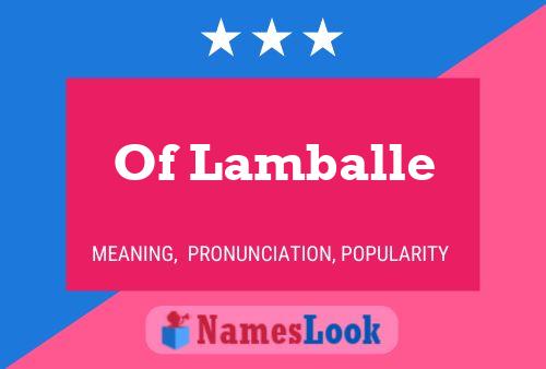 Of Lamballe Name Poster