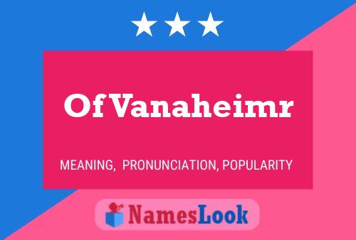 Of Vanaheimr Name Poster