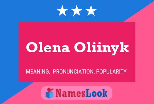 Olena Oliinyk Name Poster