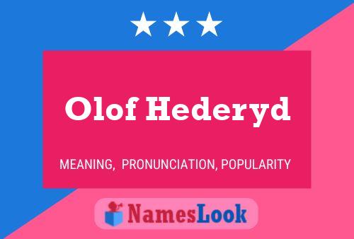 Olof Hederyd Name Poster