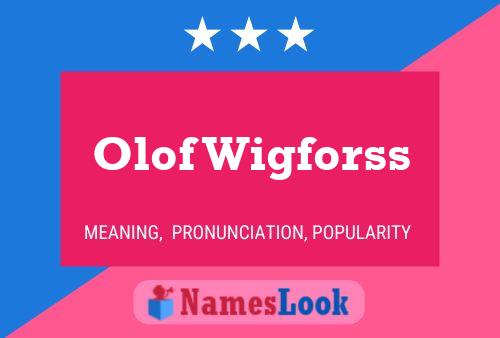 Olof Wigforss Name Poster