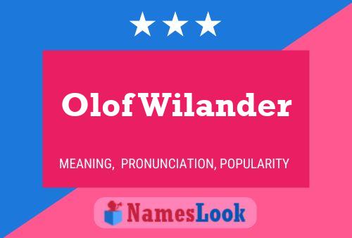 Olof Wilander Name Poster