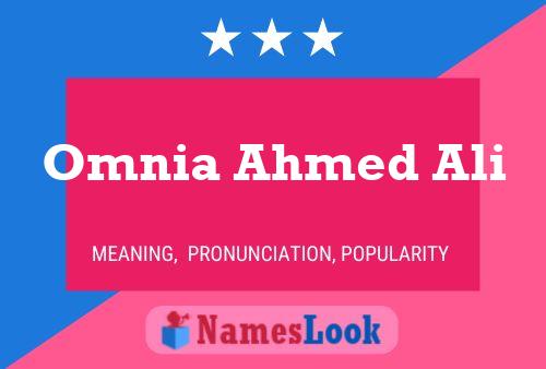 Omnia Ahmed Ali Name Poster