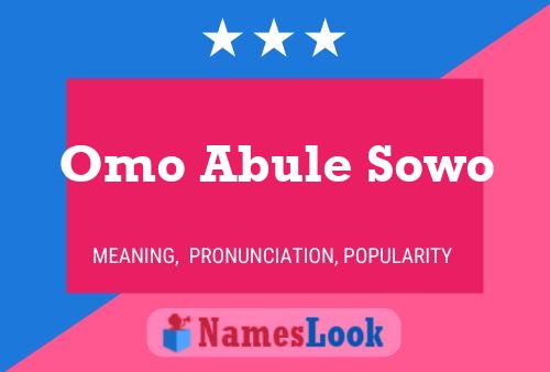 Omo Abule Sowo Name Poster