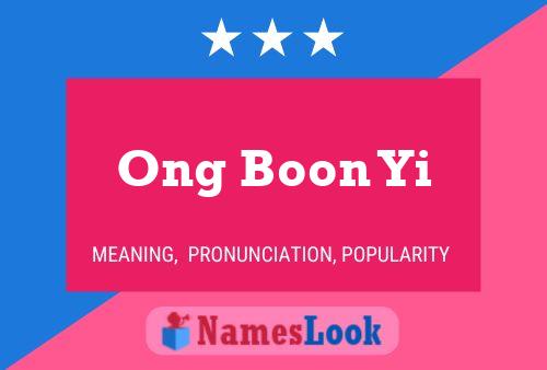 Ong Boon Yi Name Poster