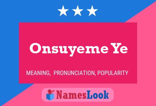 Onsuyeme Ye Name Poster