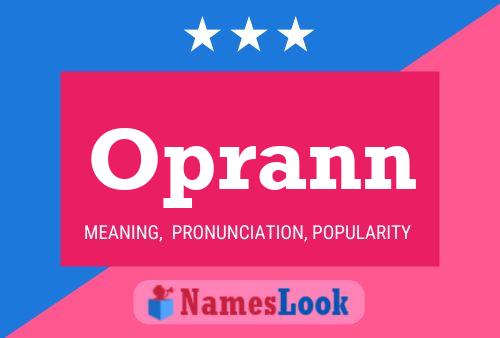 Oprann Name Poster