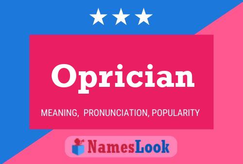 Oprician Name Poster