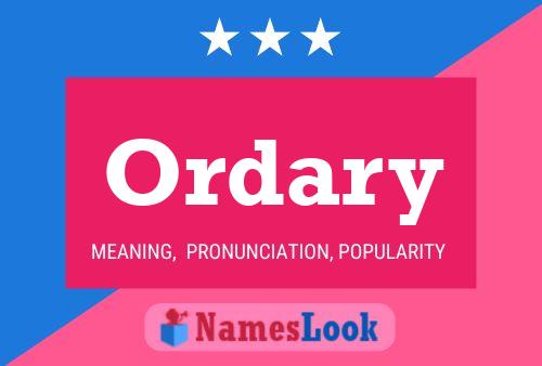 Ordary Name Poster