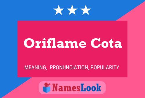 Oriflame Cota Name Poster