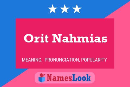 Orit Nahmias Name Poster