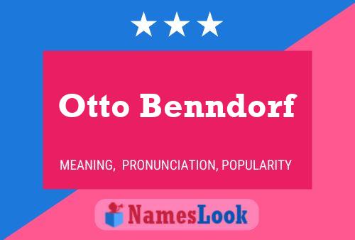 Otto Benndorf Name Poster